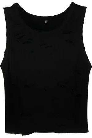 R13 Ripped cotton crop top