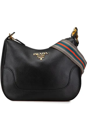 Prada 2000-2013 Vitello Phenix Striped Strap crossbody bag