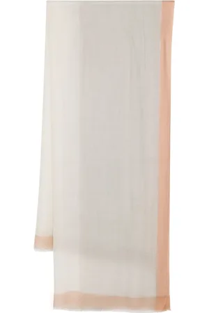 N.PEAL Contrasting-border cashmere scarf