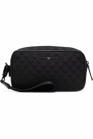 Emporio Armani Logo-plaque zipped clutch bag