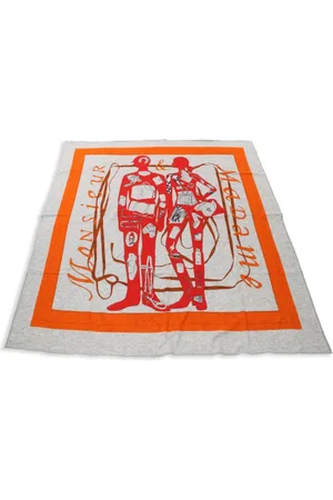 Hermès 2010s Monsieur Et Madame cotton scarf