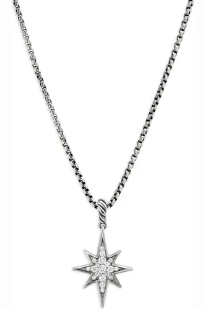 David Yurman Sterling Cable Collectibles North Star diamond necklace (21.6mm)