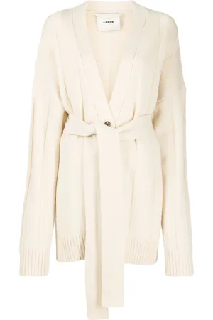 AERON Chunky rib-knit belted cardigan