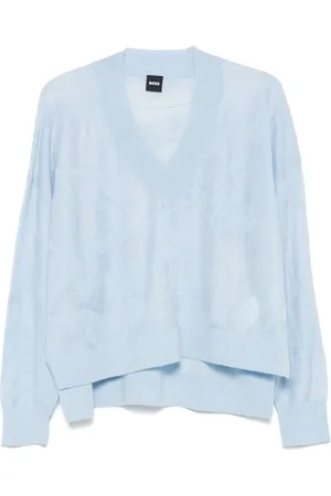 HUGO BOSS Floral-jacquard sweater