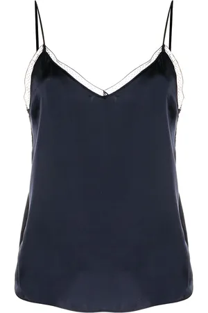 Paule Ka Lace-trimmed silk top