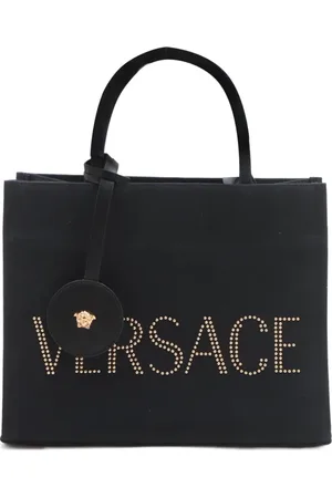 VERSACE 2020-2024 Logo Canvas Two-Way tote bag