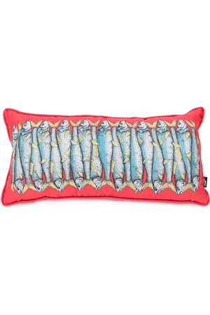 FORNASETTI Sardine silk cushion