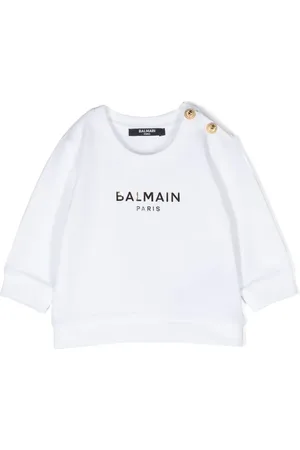 Balmain Flocked-logo cotton sweatshirt