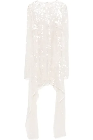 DAVID KOMA Long-sleeve sequinned midi dress
