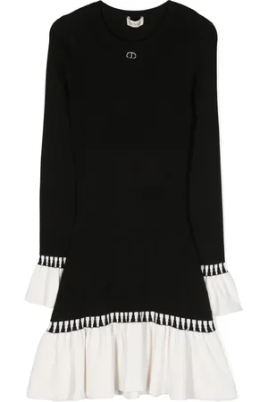 Twin-Set Flared ribbed-knit dress