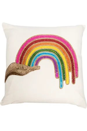 Jonathan Adler Rainbow Hand beaded pillow