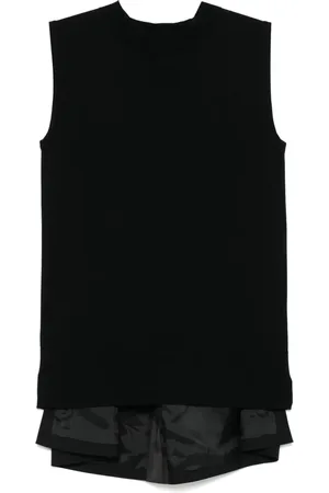 SACAI Contrast-panel tank top