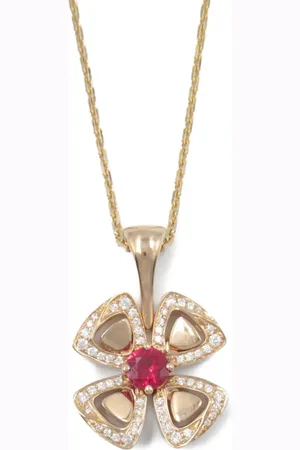 Bvlgari 2010s 18K rose Fiorever diamond necklace
