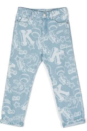 Kenzo Graphic-print straight-leg jeans
