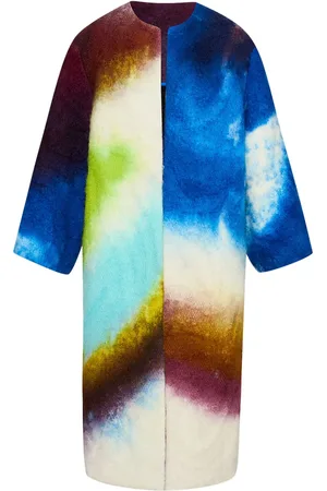 Oscar de la Renta Abstract Watercolor coat
