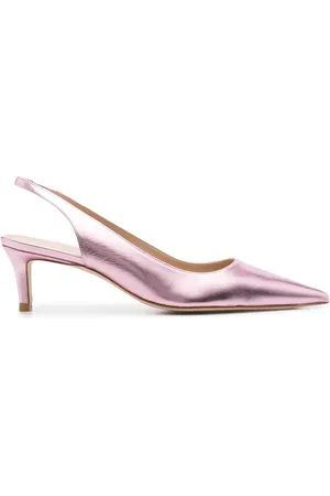 Stuart Weitzman Metallic-effect pointed pumps