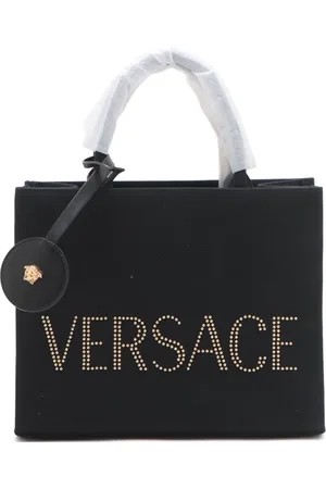 VERSACE 2020-2024 Logo Canvas Two-Way tote bag