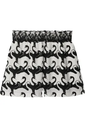 Burberry Swan-print silk shorts