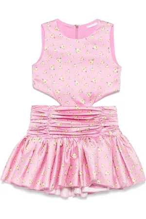 MISS GRANT Cut-out satin-finish dress
