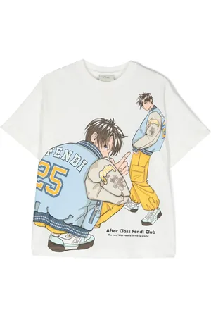 Fendi Cartoon-print cotton T-shirt