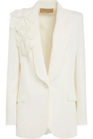 Elie saab Floral-appliqué blazer