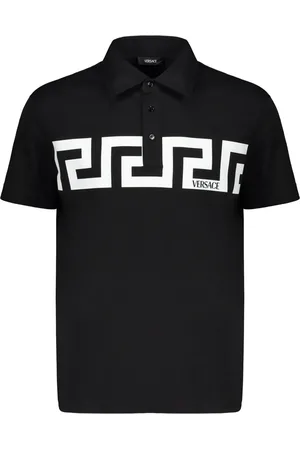 VERSACE Short sleeve cotton polo shirt