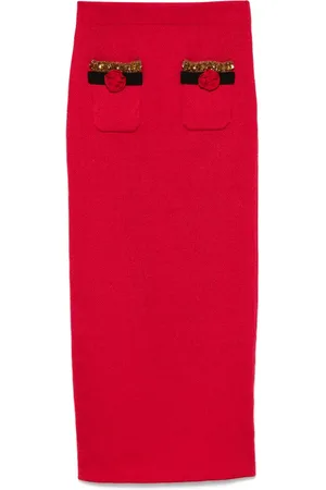 Self-Portrait Knitted corsage midi skirt