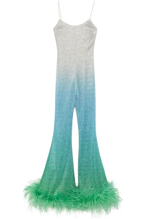 Oseree Feather-trim jumpsuit