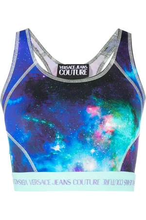 VERSACE Galaxy print sports bra