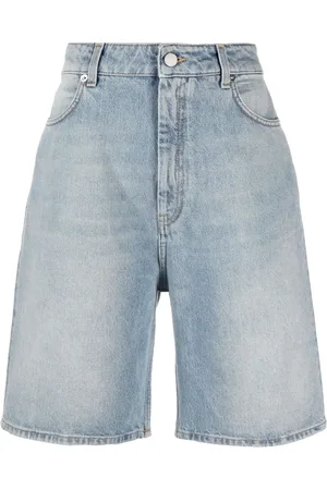 Loulou de Saison Washed denim organic cotton shorts