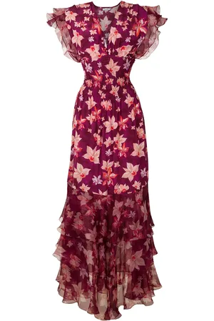 Isolda Pri Orqu??dea printed long dress
