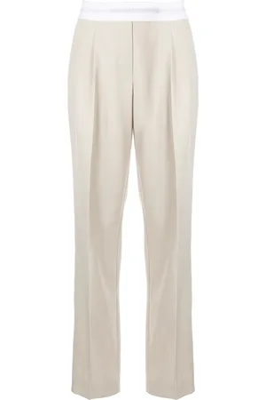 Alexander Wang Logo-waistband straight leg trousers