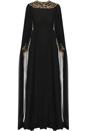 Dina Melwani Crystal-embellished chiffon maxi dress