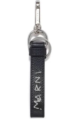 Marni Logo-embroidered leather keyring