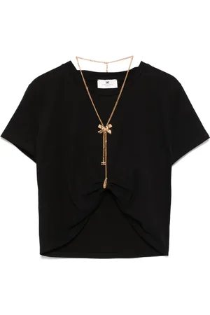 Elisabetta Franchi Bow-necklace jersey T-shirt