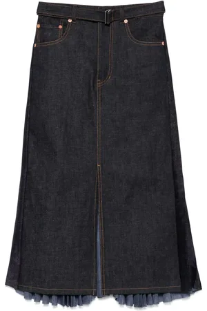 SACAI Pleat-detailed midi skirt