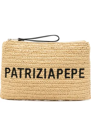Patrizia Pepe Logo-embroidered clutch bag