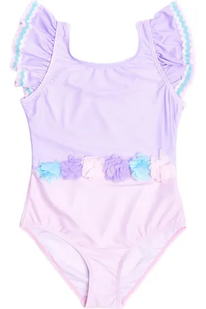 SOLISWIM KIDS Floral-appliqué swimsuit