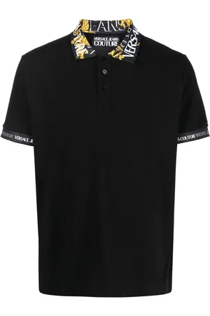 VERSACE Logo-trim polo shirt