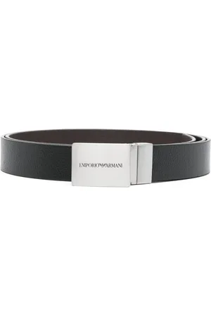 Emporio Armani Logo-buclke reversible leather belt