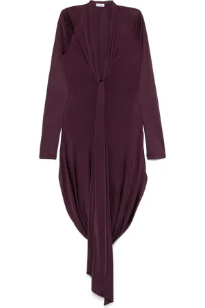 Salvatore Ferragamo Knot-detail V-neck midi dress