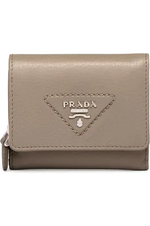 Prada Logo-lettering leather wallet