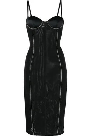 FLEUR DU MAL Brilliant mesh bustier dress