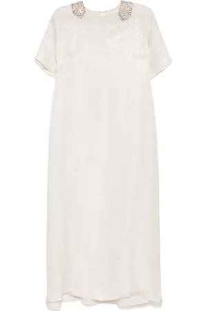 SHATHA ESSA Rhinestone collar dress