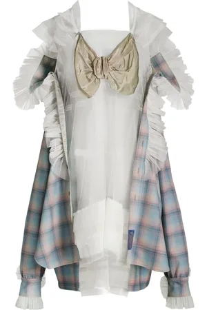 Maison Margiela X Pendleton wool tulle shirt