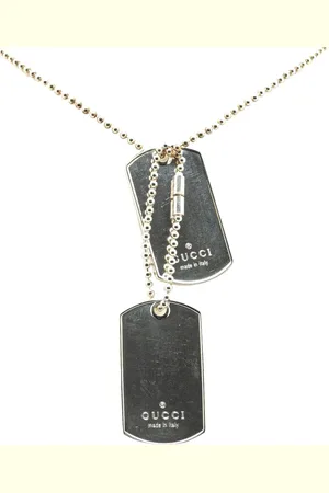 Gucci 20th Century Sterling Double Dog Tag Pendant necklace