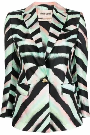 Roberto Cavalli Zebra-print silk blazer
