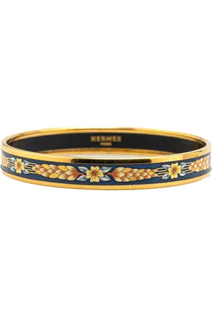 Hermès 20th Century Narrow Wheat Print Enamel Bangle 70 costume bracelet