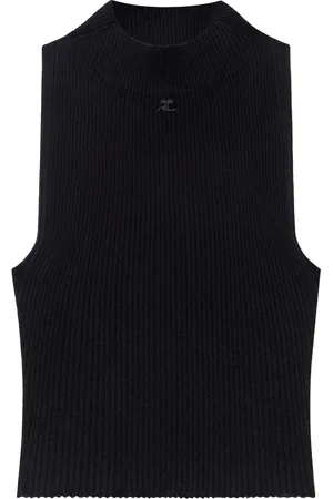 Courrèges Cropped ribbed tank top