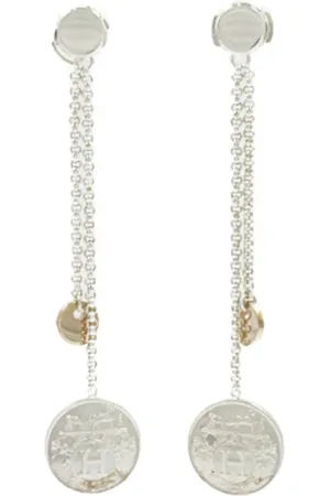 Hermès 2010s 18kt rose gold Exlibris PM earrings
